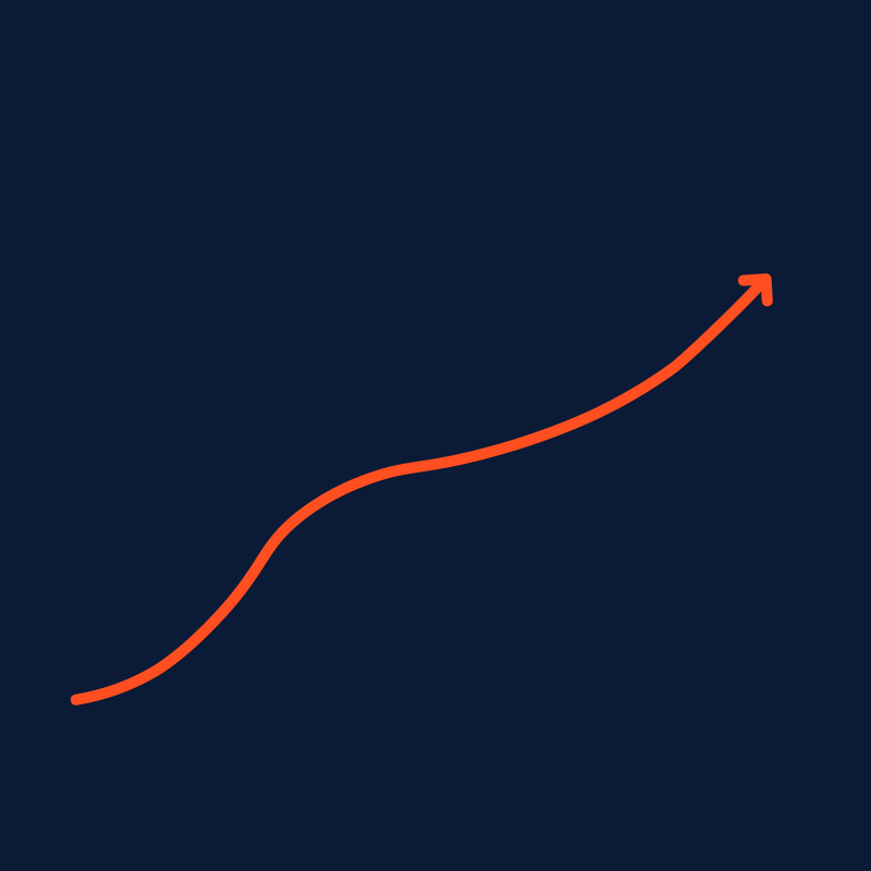 Arrow showing growth