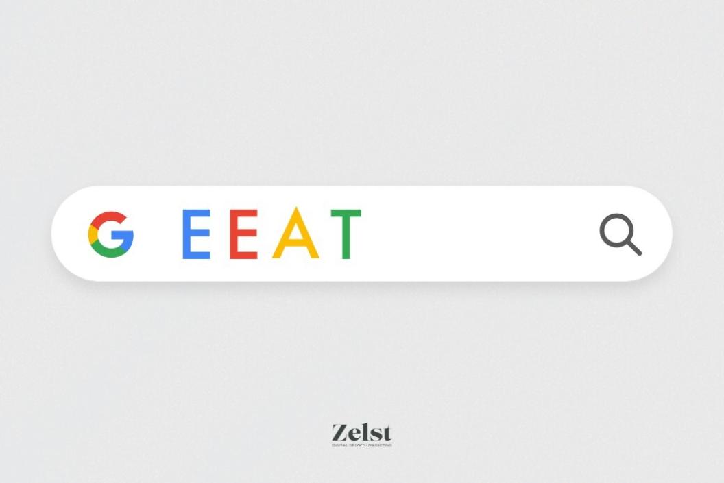EEAT in Google search bar graphic
