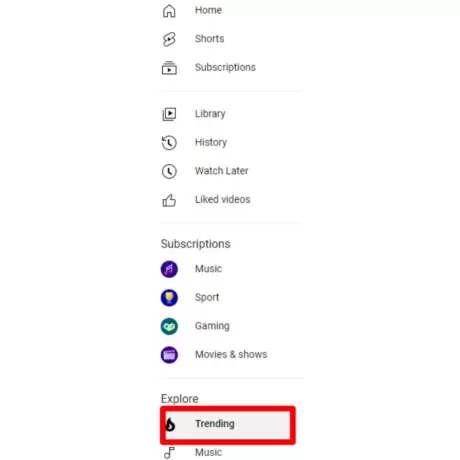YouTube Navigation Bar
