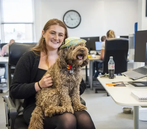 Phoebe and our Zelst dog, Henry.