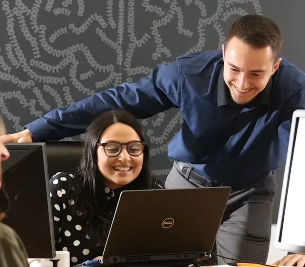 Two team members talking about inbound content.