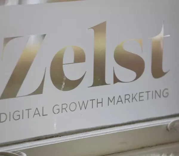 Zelst logo on a window.