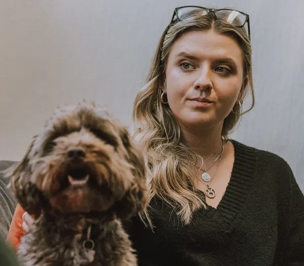 Team member with our Zelst dog.