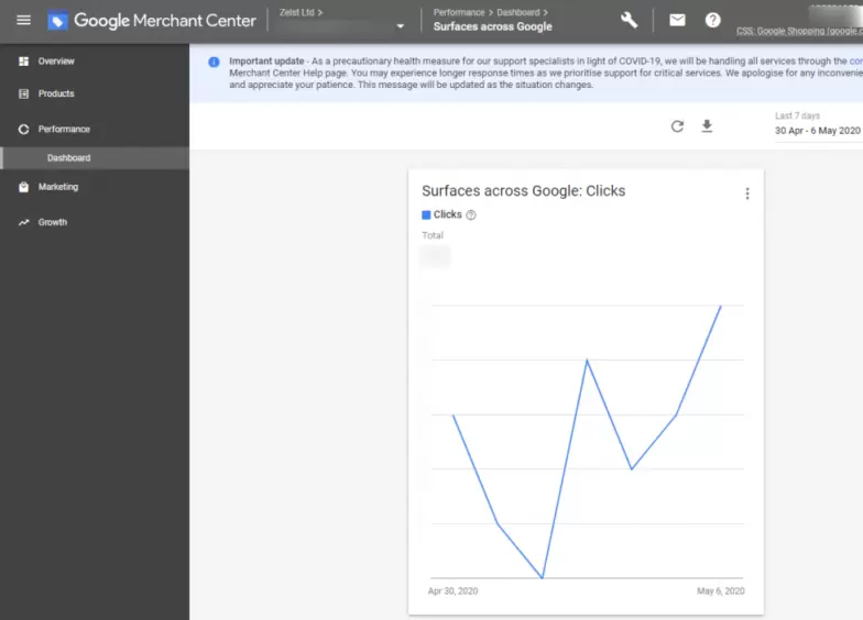 The New Google Merchant Performance Tab
