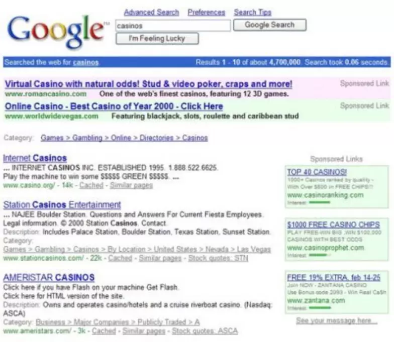 Google Ads in 2001