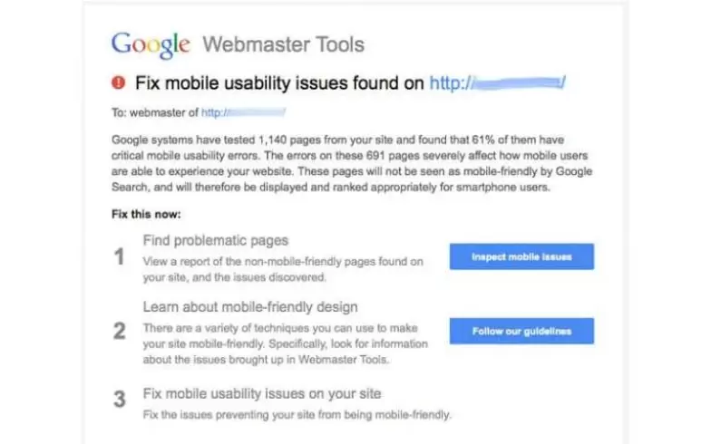 Google Webmaster Warning