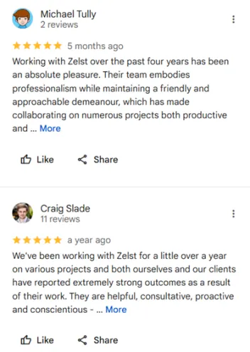 Zelst's Google Reviews.