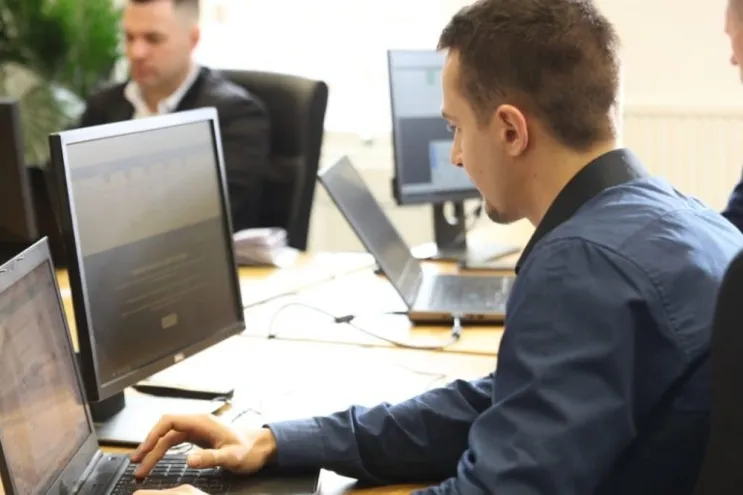 Team member working on SEO.