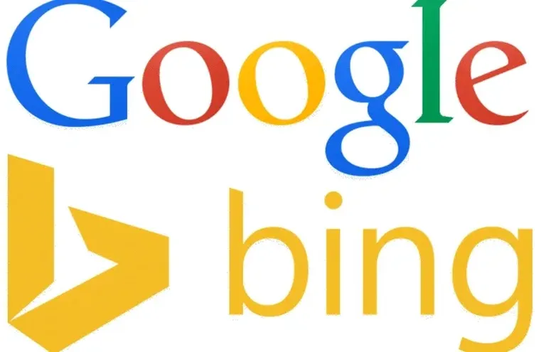 Bing and Google logos.