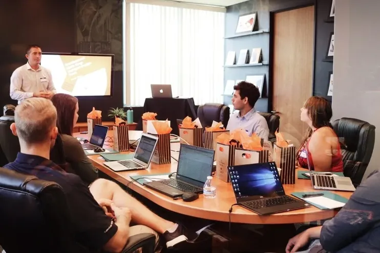 Meeting with the team about buyer personas.