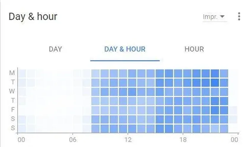 Day and hour on Google ads.
