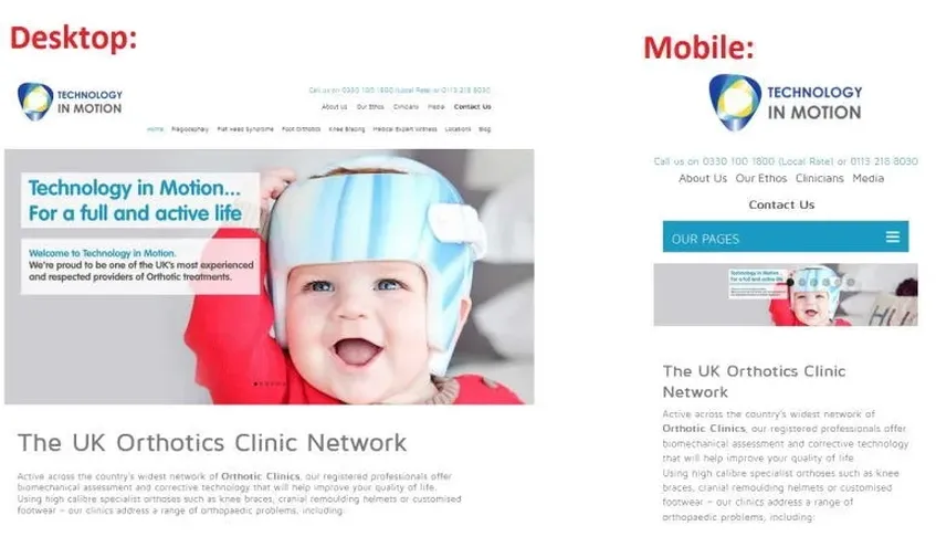 Desktop vs mobile responsive website.