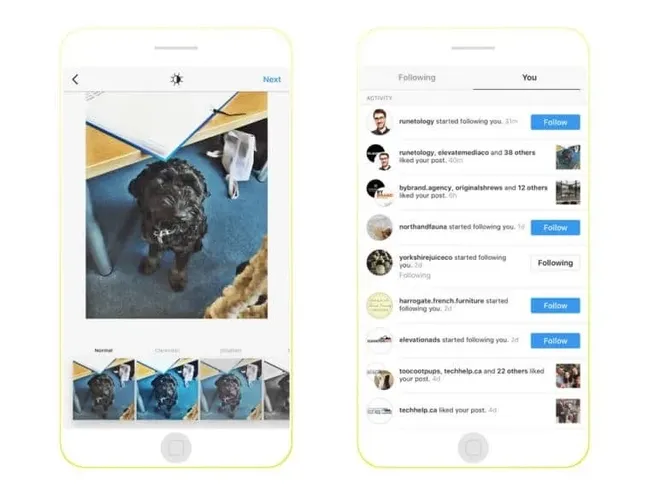 Modern Instagram design.