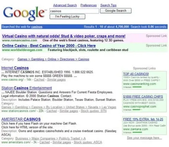 Google Ads in 2001.
