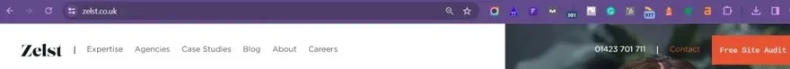 The extensions bar in Google Chrome.