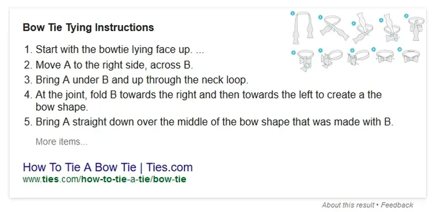 Google search query 'How to Tie a Bow Tie'.