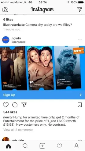 Ad on instagram.