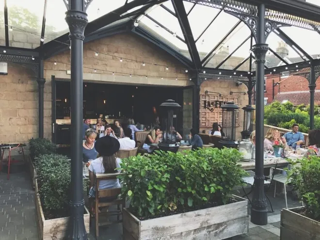 Outside of La Feria restaurant, located in Harrogate.