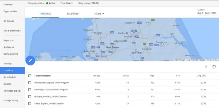 Location adwords.