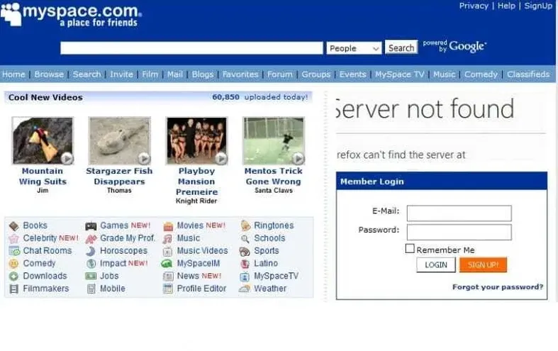 Myspace data breach.
