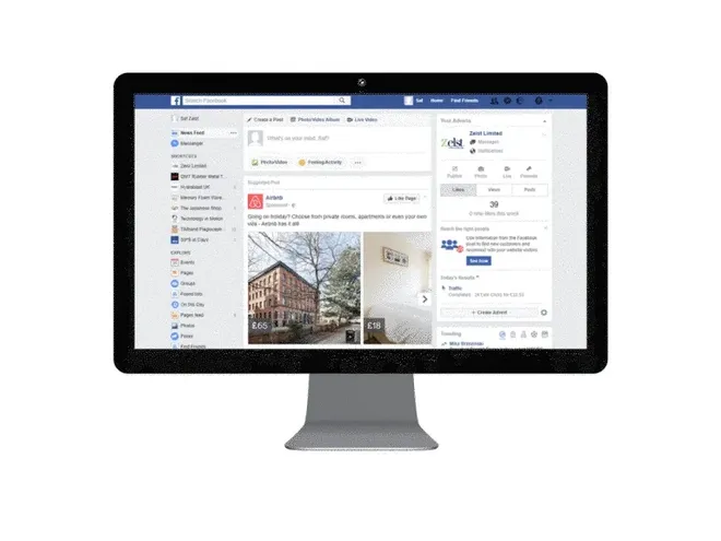 Current Facebook website design.