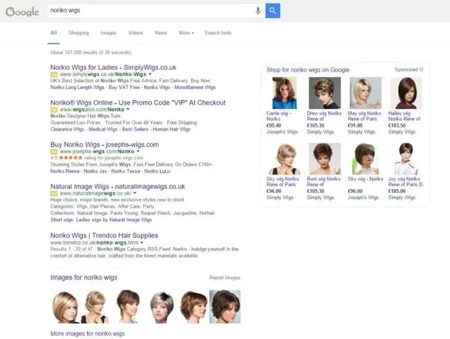Noriko wigs google search results.