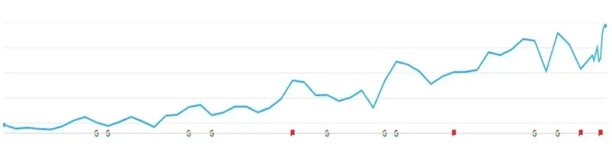 Data showing search visibility improvement.
