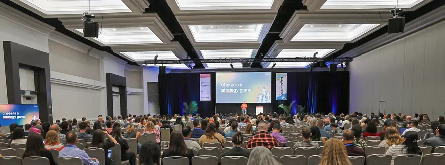 Peter talking at BrightonSEO.