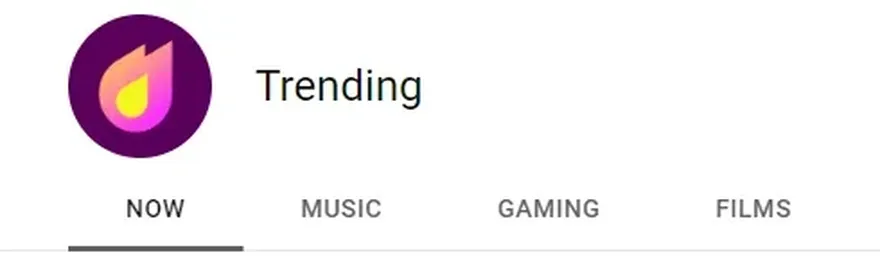 YouTube trending page.